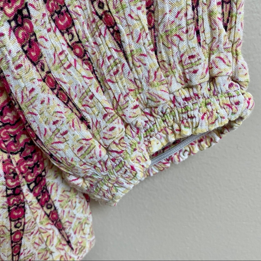 Moon & Sky boho printed blouse with crocheted bib - Picture 5 of 8